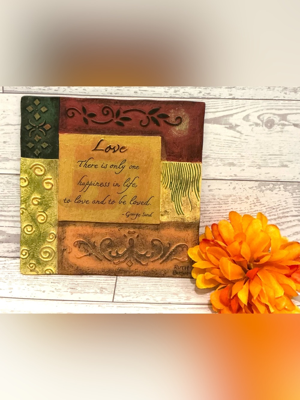 Love Quote Wall Plaque - Warm Multi-Color